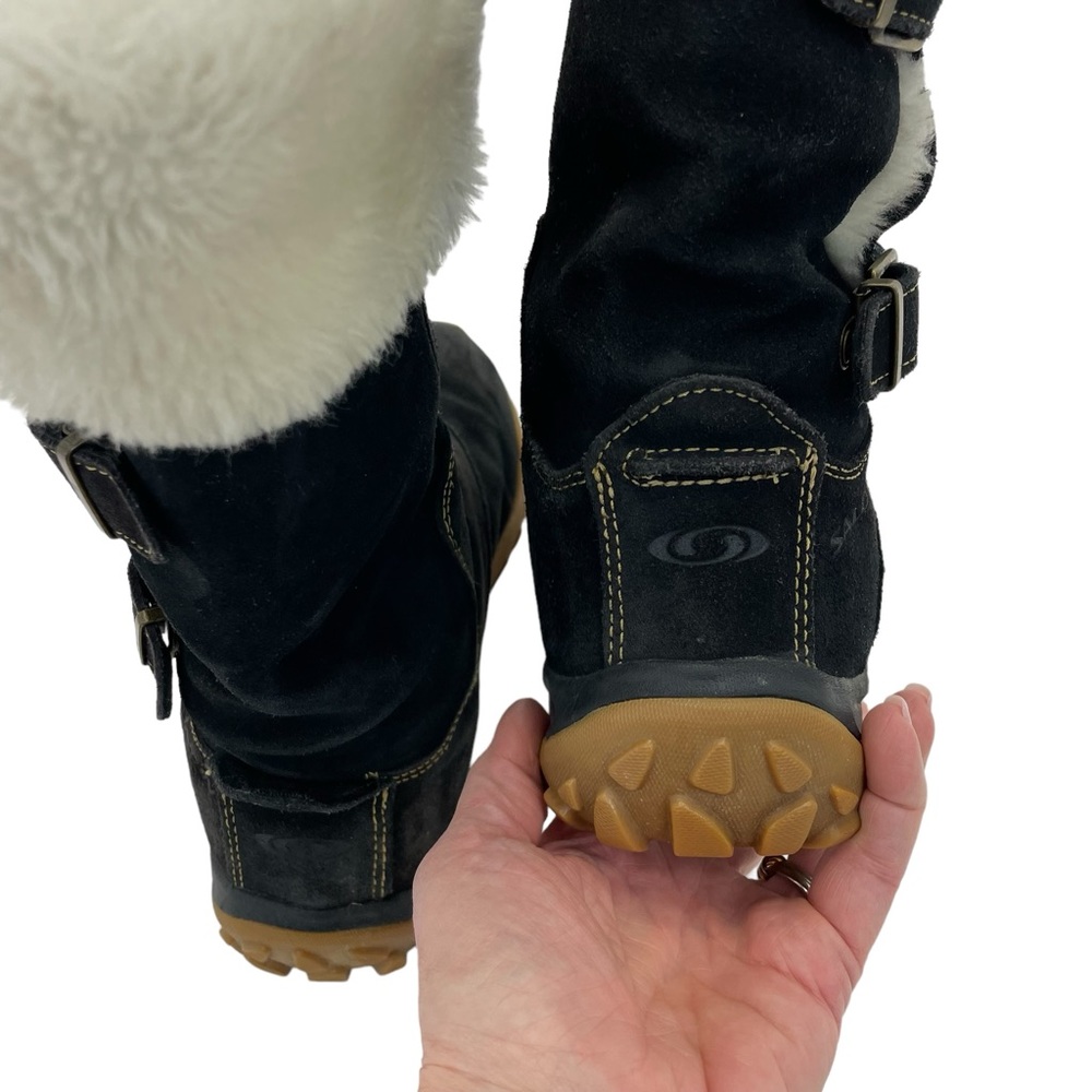 Salomon Lhasa Suede & Fur Boots 9 Black - Picture 10 of 16